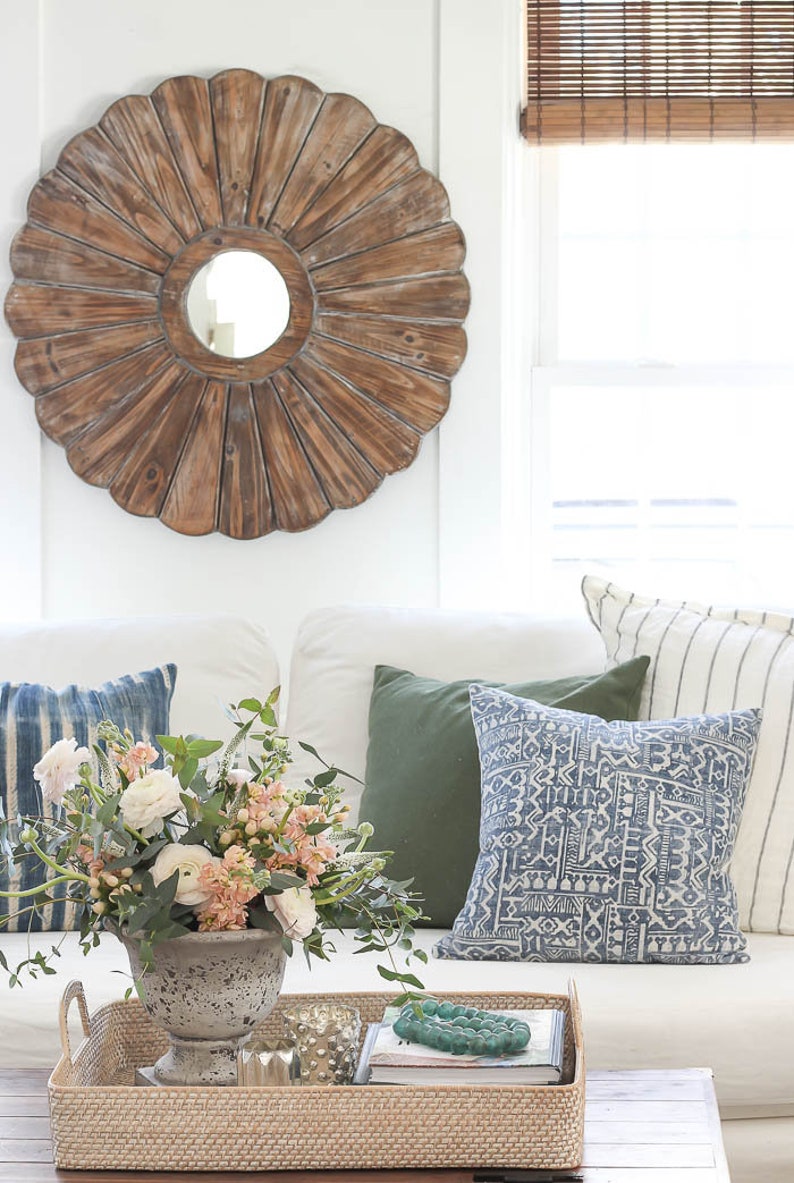 Indigo Pillow Cover Blue Pillow Cover TABER Tribal Pillow Etsy