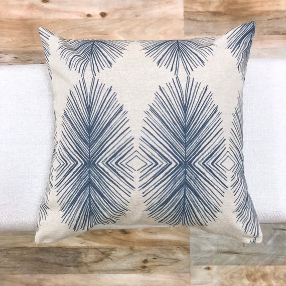 Blue Pillow Cover Pablo Navy Blue Ikat Pillow Cover Navy Etsy