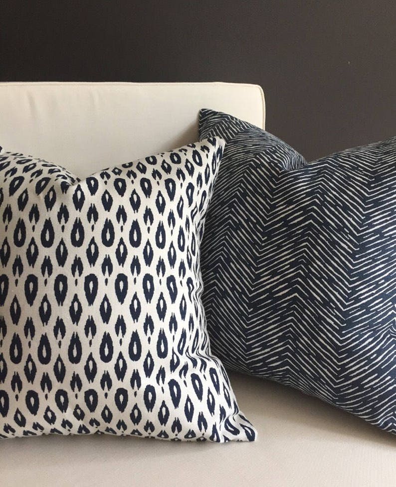Navy Boho Pillow Cover WAVES Blue Boho Pillow Tribal Etsy Canada