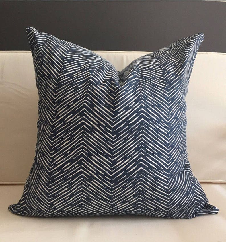 Navy Boho Pillow Cover WAVES Blue Boho Pillow Tribal Etsy