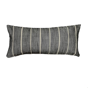 Large Lumbar Bed Pillows, Black Striped Pillow, PEARCE, Black and Cream Pillow, 20x54 Body Pillow, 12x24 Lumbar Pillow, Studio Pillows