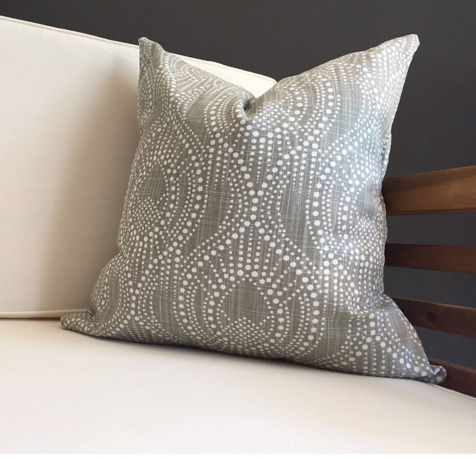 Pillow Cover Grey Ikat Pillow Cover SEBASTIAN Etsy