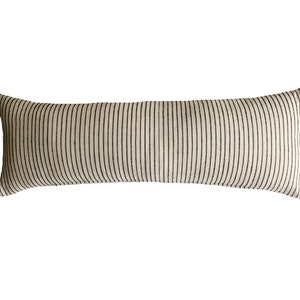 Long Lumbar Bed Pillows, Black Stripe Long  Lumbar Pillows, 14x36 Lumbar, Extra long Lumbar, Many Sizes, Studio Pillows
