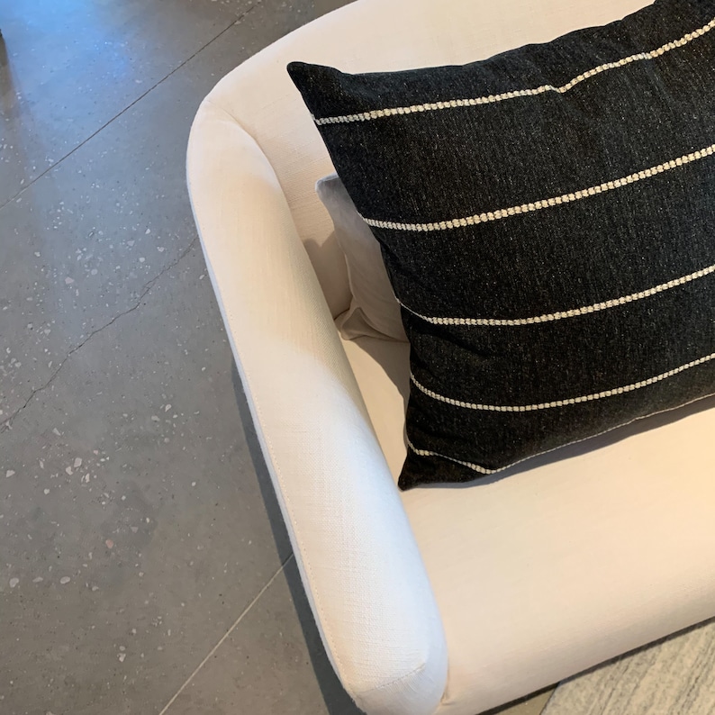 Long Lumbar Black Striped Lumbar Pillow BIRCH 14x36 20x54 Etsy