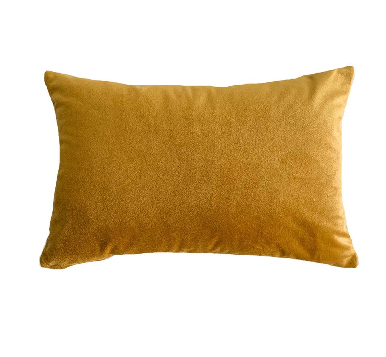 Mustard Yellow Velvet Pillow Yellow Pillows Yellow Lumbar Etsy
