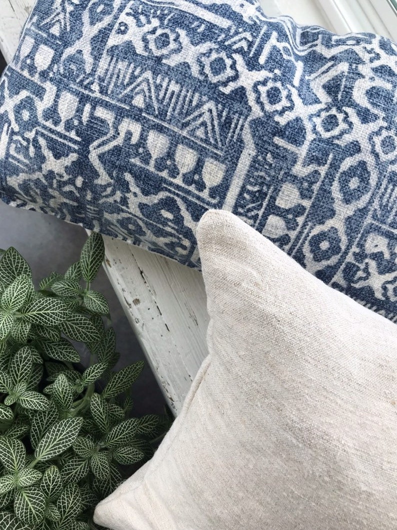 Indigo Pillow Cover Blue Pillow Cover TABER Tribal Pillow Etsy