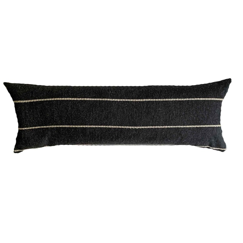 Long Lumbar Black Striped Lumbar Pillow BIRCH 14x36 20x54 Etsy