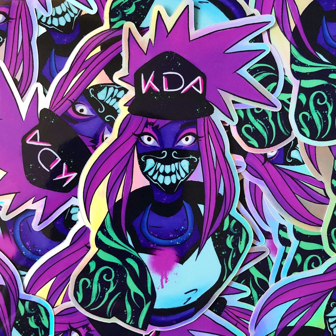 Akali KDA Holographic Sticker - Etsy