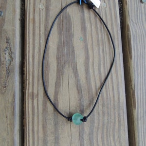 Beach Necklace Boho necklace beach glass layering necklace leather necklace image 3