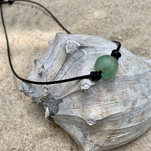 Beach Necklace Boho necklace beach glass layering necklace leather necklace image 2