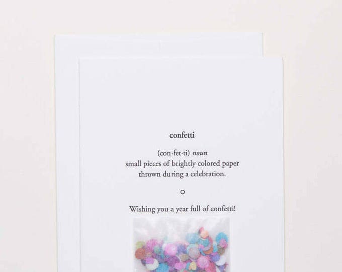 Confetti Definition Card with Confetti Happy Birthday Etsy