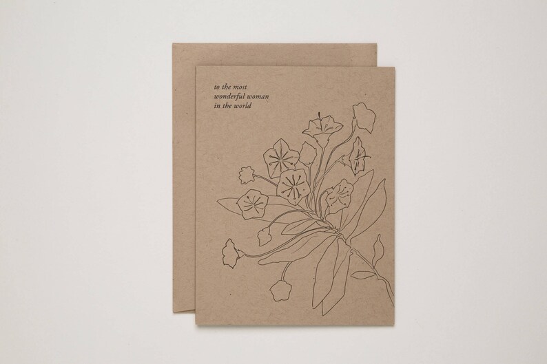 love for her by Of Note Stationers letterpress cards card for mom Mother/'s Day card for wife most wonderful woman wildflowers card