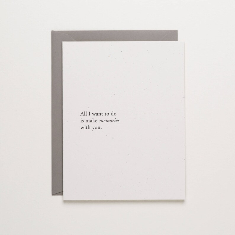 happy anniversary love for her for memories Make Memories appreciation for best friend card Letterpress Card by Of Note Stationers