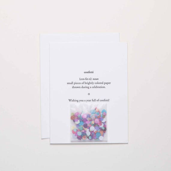 Confetti Definition Card with Confetti Happy Birthday Etsy