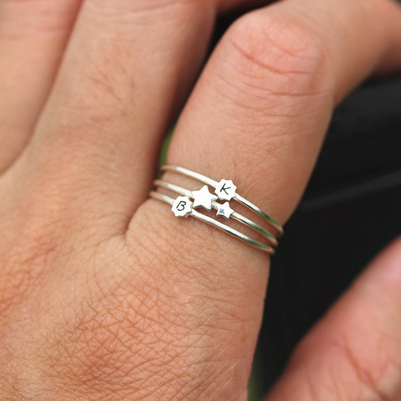 dainty ring,Minimalist jewelry,midi ring Tiny star ring,sterling silver stars jewelry,simple minimal ring,double stars ring,twinkle stars