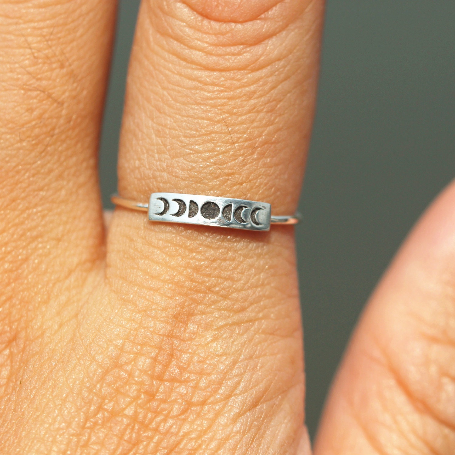 Silber Mond Phase Ring Halbmond Ring MondZyklusRing Etsy