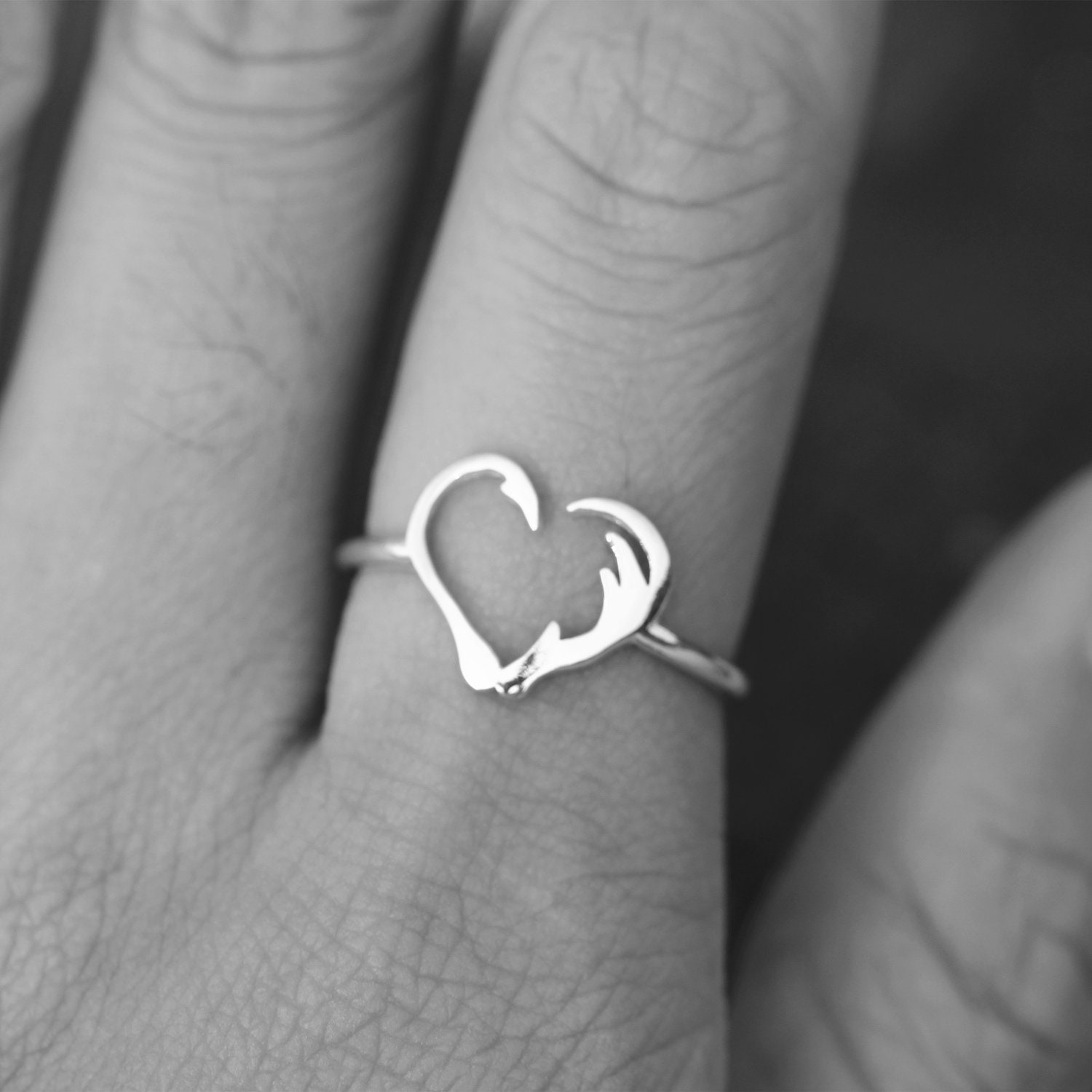 Sterling Silver Deer Antler Ringhorns Wrap Ringmule Deer Etsy