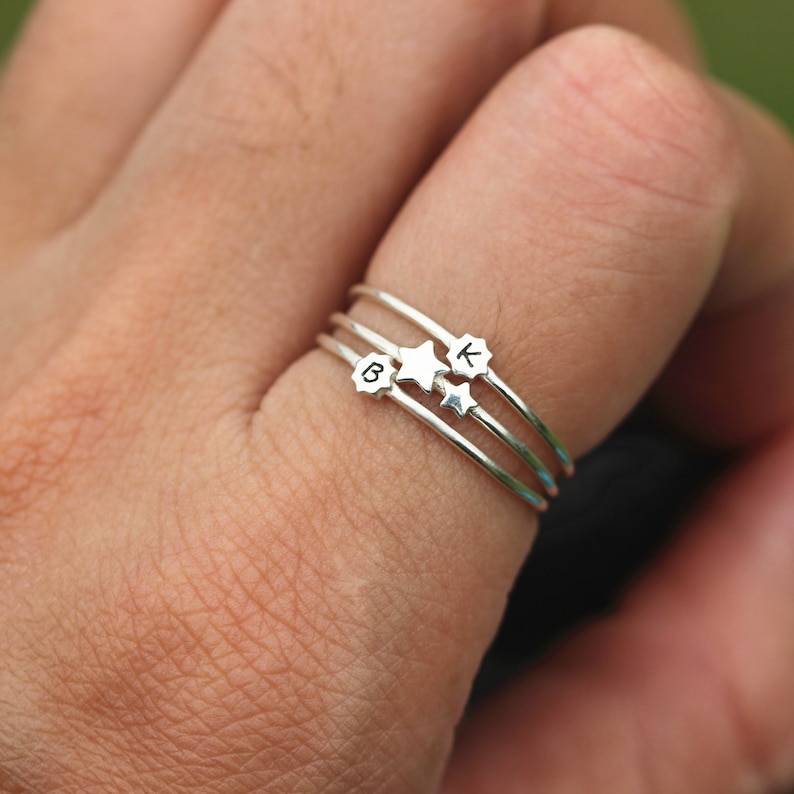 dainty ring,Minimalist jewelry,midi ring Tiny star ring,sterling silver stars jewelry,simple minimal ring,double stars ring,twinkle stars