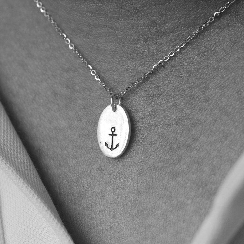 925 sterling silver anchor necklace Dainty Necklace,Silver Nautical Jewelry Silver Necklace Layering Jewellery Anchor Choker Necklace