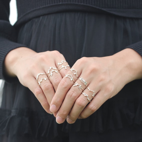 constellation ring sterling silver