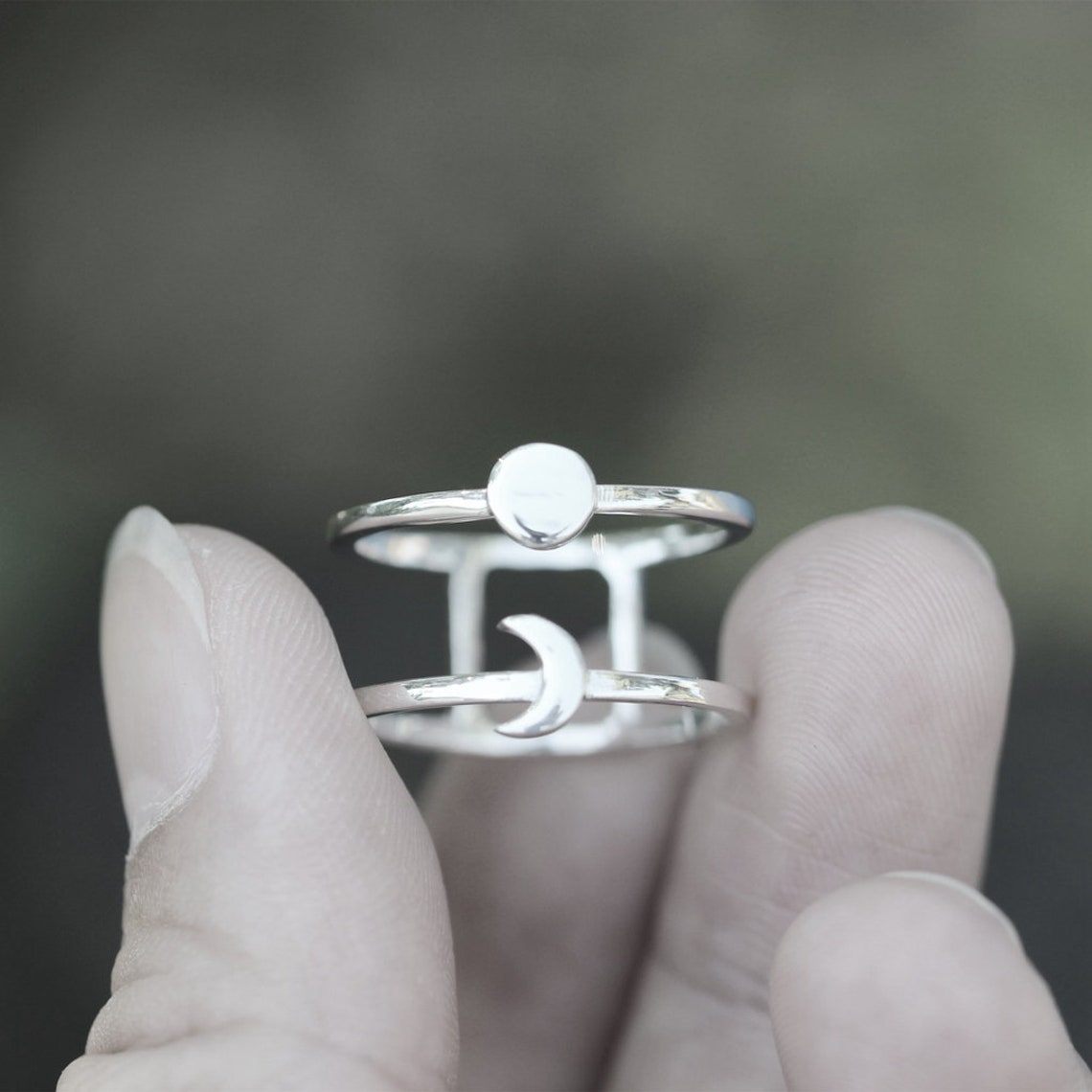 925 sterling silver sun and moon ring ringmoon ringHis and Etsy
