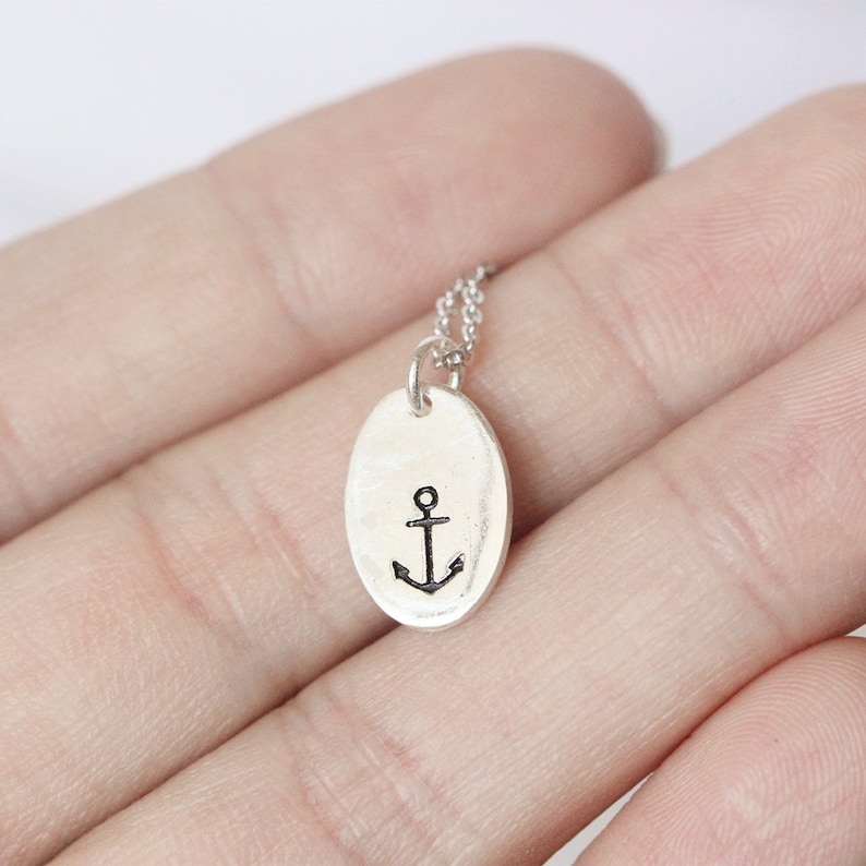 925 sterling silver anchor necklace Dainty Necklace,Silver Nautical Jewelry Silver Necklace Layering Jewellery Anchor Choker Necklace