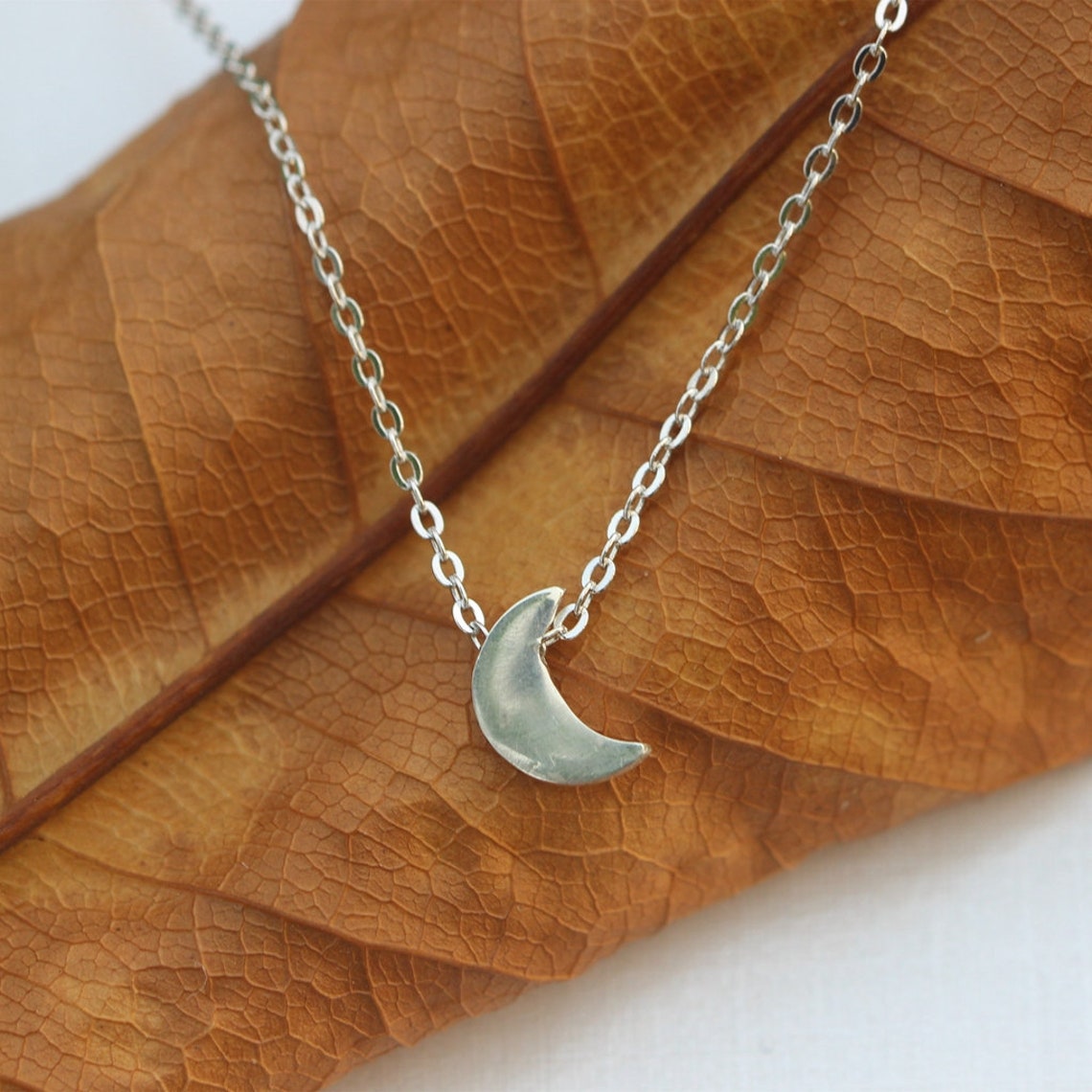 925 sterling silver half moon necklaceCrescent Moon Etsy
