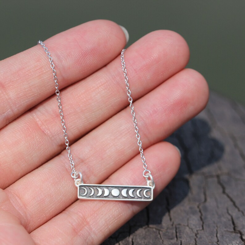 925 sterling silver moon phase necklace,silver Crescent Moon necklace,Dainty silver Moon Necklace,Choker Moon Necklace,celestial jewelry