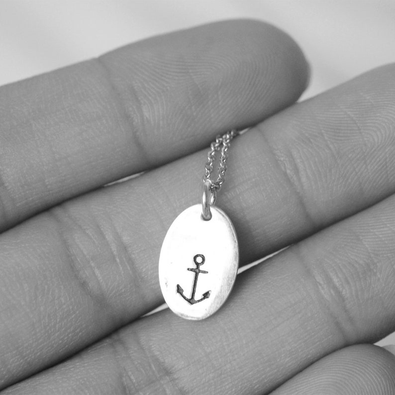 925 sterling silver anchor necklace Dainty Necklace,Silver Nautical Jewelry Silver Necklace Layering Jewellery Anchor Choker Necklace