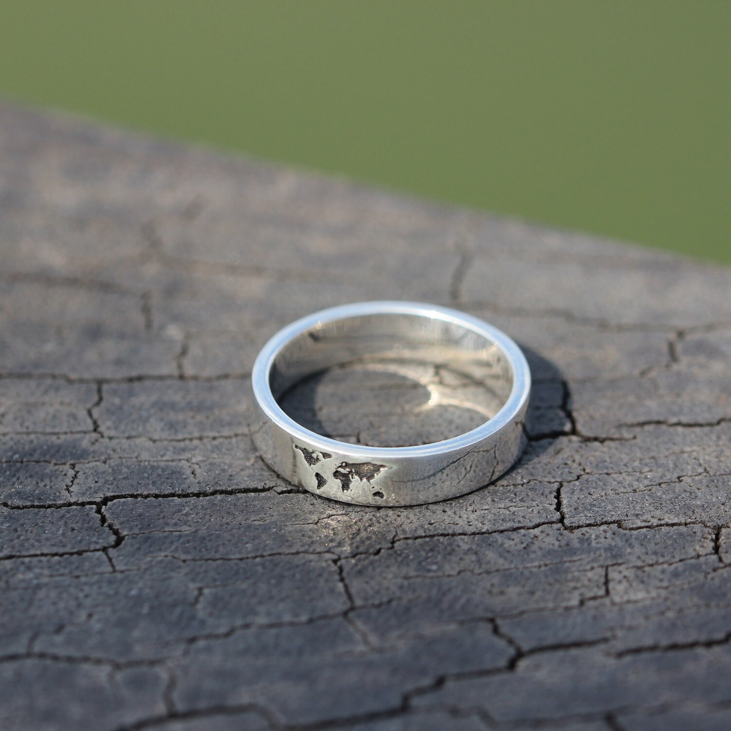 Dainty World Map Ringsilver Globe Ring. Sterling Silver Earth Etsy Canada