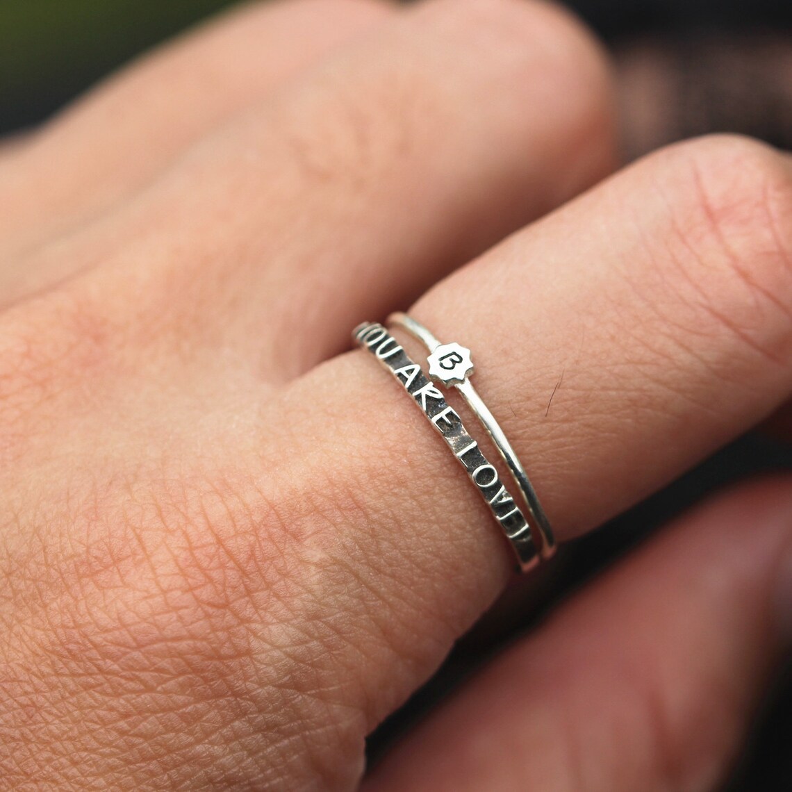 You are Loved ringPersonalized word ring silverCustom Etsy