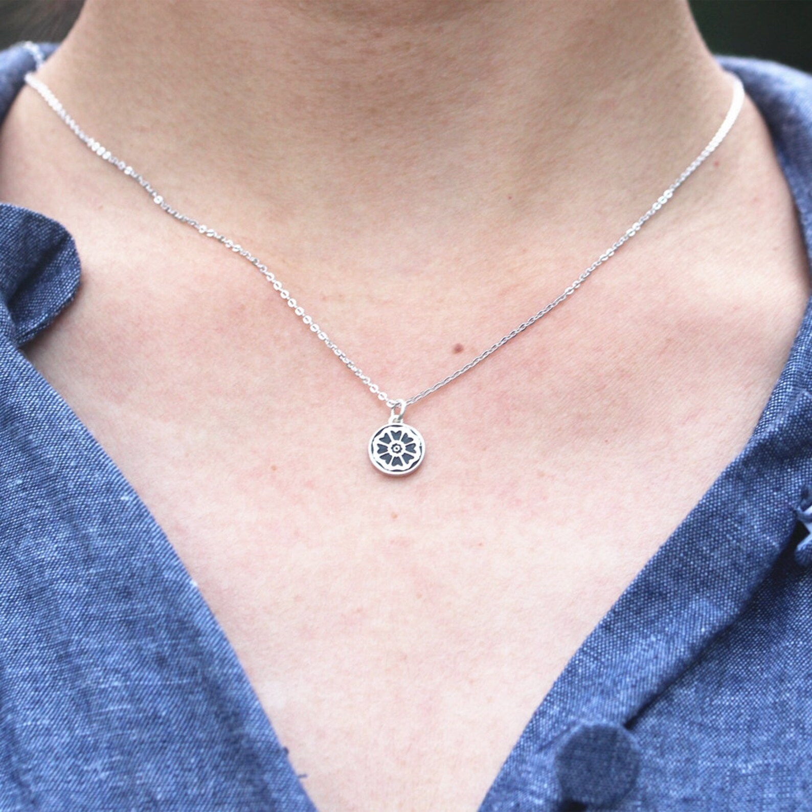 925 sterling silver White Lotus necklace | Etsy