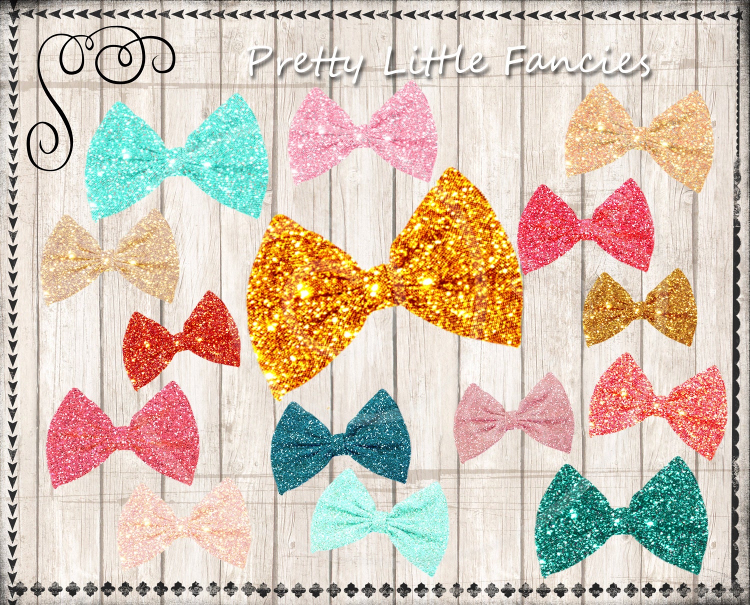 Bows Bowties bling bows glitter bow cheetah bow colorful bows Digital Graphic Design Elements