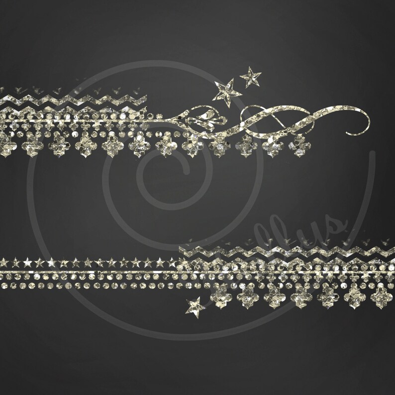 6 Digital Borders Clipart Digital Scrapbook Glitter Photo Etsy