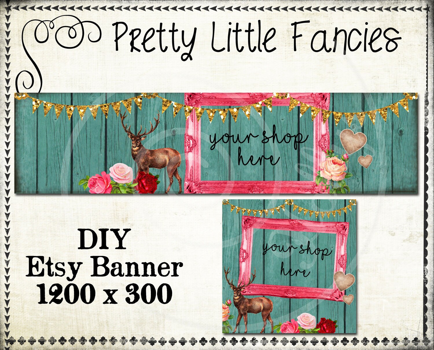 Etsy Shop Banner DIY Banner Template Premade Etsy Store Large Etsy