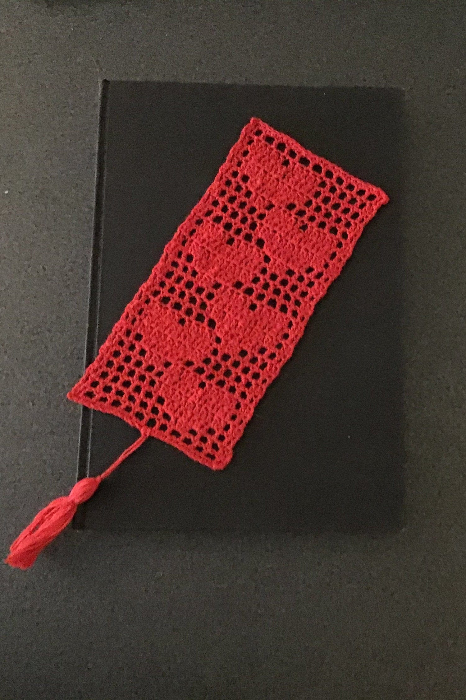 Zaailing Sportschool Dubbelzinnig In Filet Crochet Red Bookmark With Hearts. - Etsy