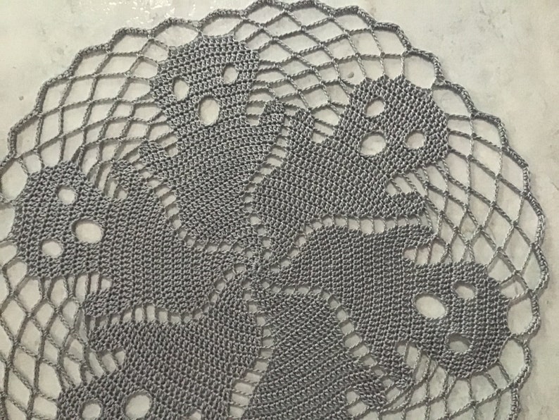 Crochet doily with ghosts image 4