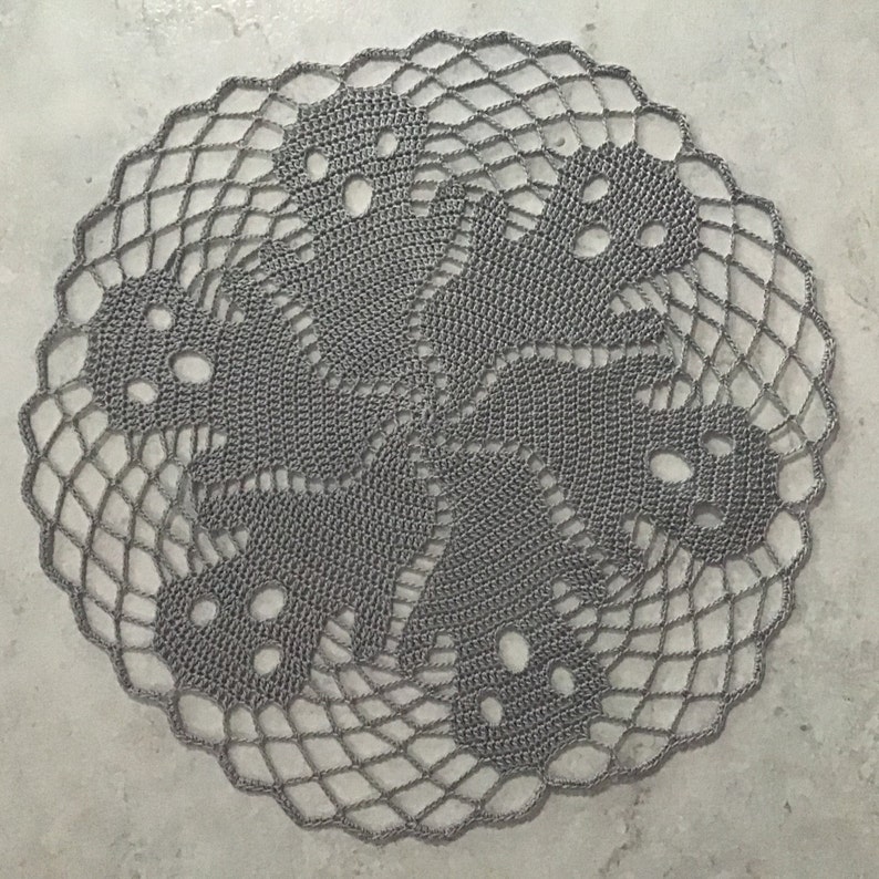 Crochet doily with ghosts image 2