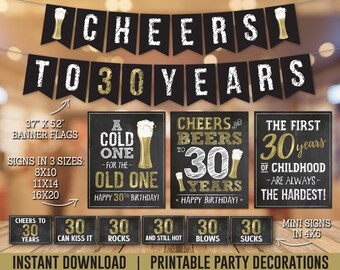 Mens 30th Birthday Decorations Etsy