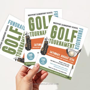 Editable Golf Fundraiser Flyer Template, Golf Tournament Fundraiser Invitation, Golf Fundraiser Poster and Flyer Printable GFR1