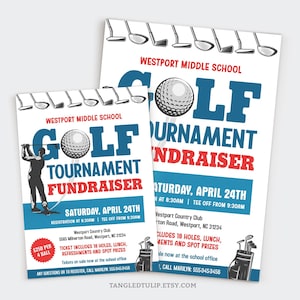 Golf Tournament Fundraiser Flyer, Editable Golf Tournament Template, school church charity Fundraiser, Golf Tournament Advertisement GFR1