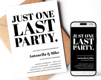 Invito per la festa di addio / Addio, solo un'ultima festa, invito minimo / Modello per telefono stampabile / Download immediato FAR1
