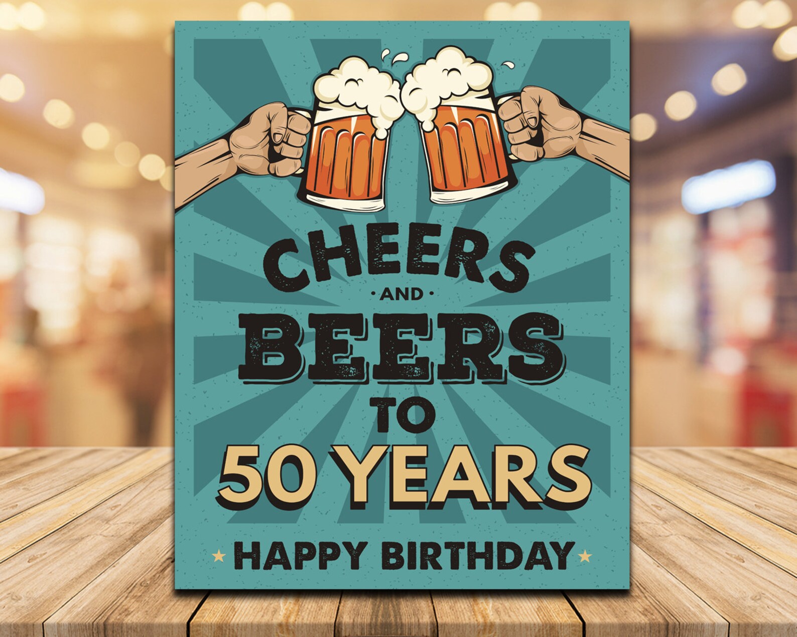 Cheers to 50 Years Printable Sign 50th Birthday Sign Cheers - Etsy