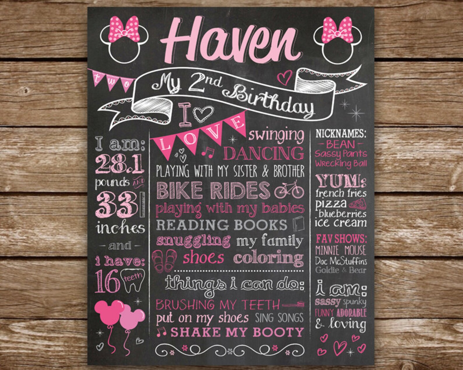 Second Birthday Chalkboard 2nd Birthday Chalkboard Birthday Etsy