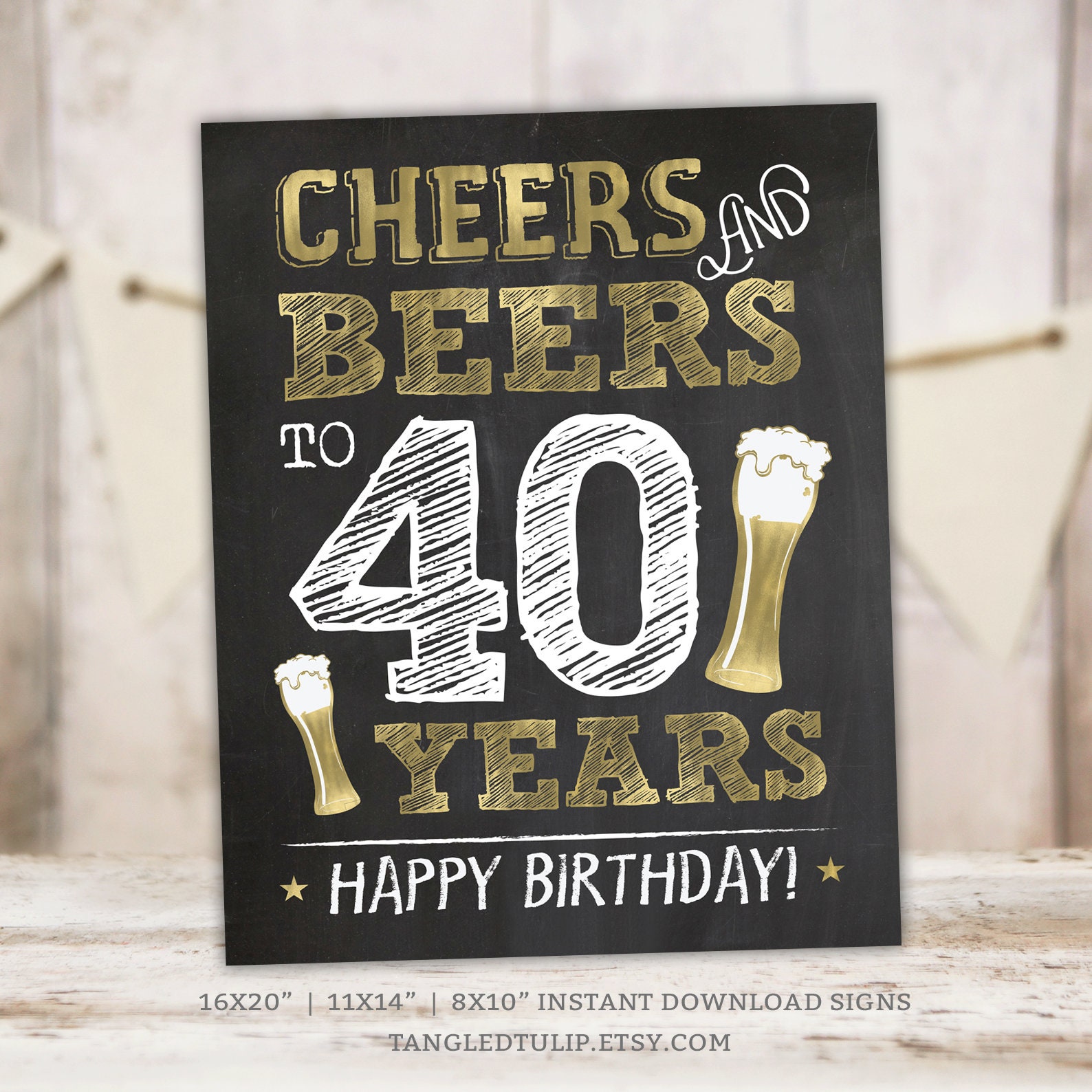 40. Geburtstag Banner 180x40 Cm – Schwarz-gold Mit Glitter, Für Party-Deko, Hintergrund, Wiederverwendbar