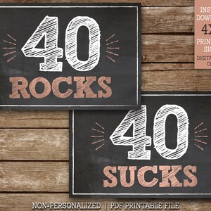40th Birthday Signs, 40 Sucks, 40 Rocks, 40 Blows, Cheers to 40 Years ...