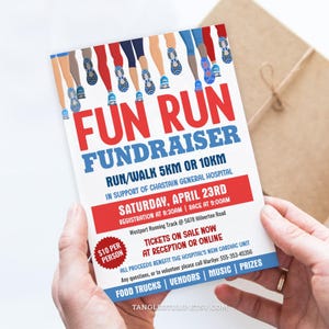 Fun Run Fundraiser Flyer Template, Editable Fun Run Poster, Run Walk Race Flyer, Printable Fun Run Announcement FRW1