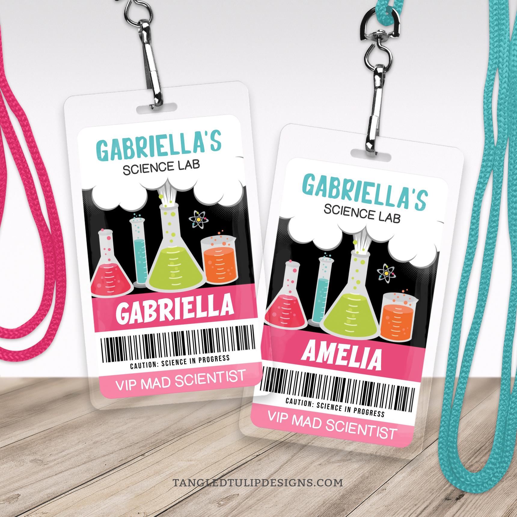 Science Birthday VIP Badge | VIP Mad Scientist Name Badge | Editable ...