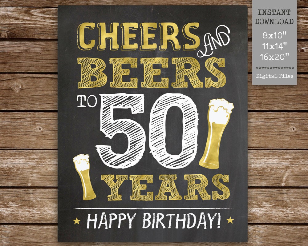 Free Printable 50th Birthday Signs - Printable Templates by Nora