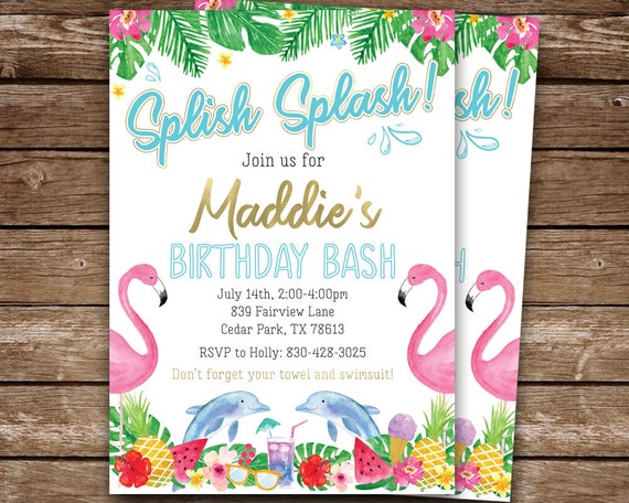 Pool Party Invitation Pool Party Invitation Anniversaire Etsy Canada